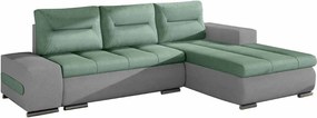 Γωνιακός καναπές Otto-Γκρι-Τιρκουάζ-Δεξιά