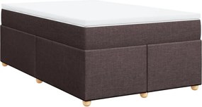 vidaXL Κρεβάτι Boxspring με Στρώμα Σκούρο Καφέ 120x200 εκ. Υφασμάτινο