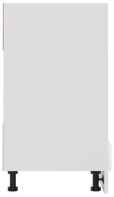 Ντουλάπι για Φούρνο Γυαλιστερό Λευκό 60x46x81,5 εκ. Επεξ. Ξύλο - Λευκό
