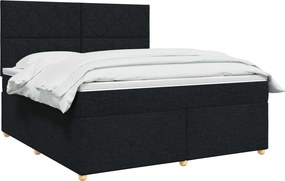 vidaXL Κρεβάτι box spring με στρώμα Μαύρο 140 x 200 cm Ύφασμα