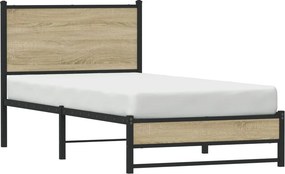 vidaXL Σκελετός Κρεβ. Χωρίς Στρώμα Sonoma Δρυς 80x200 εκ. Μεταλλικό