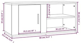 Έπιπλο Τηλεόρασης Γκρι Σκυρ. 80x31,5x36 εκ. Επεξεργασμένο Ξύλο - Γκρι