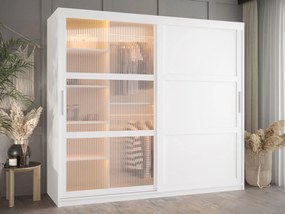 Ντουλάπα Flutes III 200 Συρόμενη-Λευκό