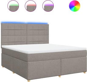 vidaXL Κρεβάτι Boxspring με Στρώμα Taupe 180x200 εκ. Υφασμάτινο