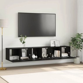 vidaXL Σετ Καταχώρησης Τηλεόρασης Μαύρη Βελανιδιά Επεξεργασμένο ξύλο