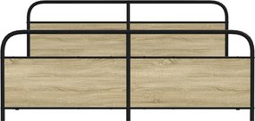 vidaXL Σκελετός Κρεβ. Χωρίς Στρώμα Sonoma Δρυς 200x200 εκ. Μεταλλικό
