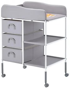 VEVOR Baby Changing Table Portable Diaper Change Station with 3 Drawers &amp; Wheels