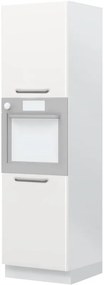 Επιδαπέδιο ντουλάπι φούρνου ψηλό Modena K21-60-2KR-Λευκό γυαλιστερό - Γκρι Ανοιχτό - 60.00Χ60.00Χ216.00cm
