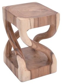 Garem Inart natural solid suar wood stool 30x30x45cm 30x30x45 εκ.