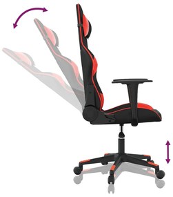 vidaXL Καρέκλα Gaming Μασάζ Μαύρο/Κόκκινο από Συνθετικό Δέρμα