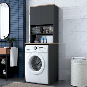 Ντουλάπι Πλυντηρίου Καρυδί / Ανθρακί FAVOI 65x60x183.6