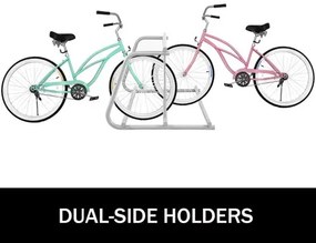 VEVOR 10 Holders Floor Bike Rack, 1.5m Length All-Steel Grid Bike Rack, 10-Bike Capacity Dual-Side Storage Stand for Garages Streets Yards Bike Events