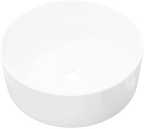 Νιπτήρας Στρογγυλός Λευκός 40 x 15 εκ. Κεραμικός - Λευκό