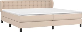 vidaXL Κρεβάτι Boxspring με Στρώμα Καπουτσίνο 200x200εκ.από Συνθ.Δέρμα