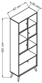 Βιβλιοθήκη Terra Megapap χρώμα florida oak 67x30x181εκ.