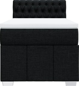 vidaXL Κρεβάτι Boxspring με Στρώμα Μαύρο 80 x 200 εκ. Υφασμάτινο