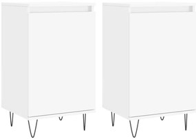 vidaXL Ντουλάπια 2 τεμ. Λευκά 40 x 35 x 70 εκ. από Επεξεργασμένο Ξύλο