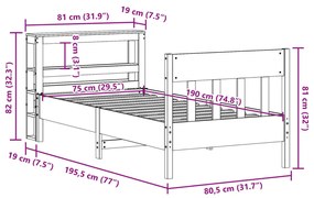 ΣΚΕΛΕΤΟΣ ΚΡΕΒ. ΧΩΡΙΣ ΣΤΡΩΜΑ ΚΑΦΕ ΚΕΡΙΟΥ 75X190 ΕΚ ΜΑΣΙΦ ΠΕΥΚΟ 3306290