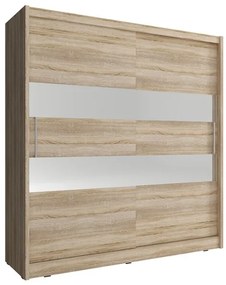 Lh-homefurniture Ντουλάπα Συρόμενη Maja 2 Χρώμα Φυσικό δρυς 200x214x62cm 24113-MJ2s-200