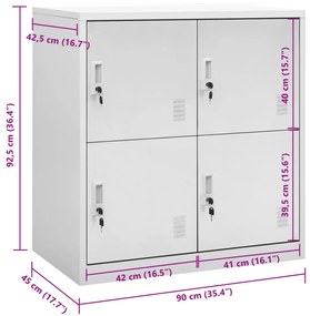 vidaXL Φοριαμός Ανοιχτό Γκρι 90 x 45 x 92,5 εκ. Ατσάλινος