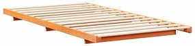 vidaXL Κρεβάτι δαπέδου Καφέ κεριού 80 x 220 cm Μασίφ ξύλο πεύκου
