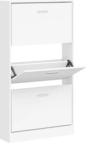 vidaXL Παπουτσοθήκη Λευκή 59x17x108 εκ. από Τεχνητό Ξύλο