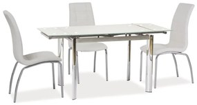 80-1755 TABLE GD019 WHITE/CHROME 100(150)x70 DIOMMI GD019BX, 1 Τεμάχιο