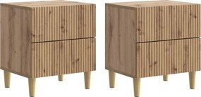 vidaXL Κομοδίνο 2 τεμ. Artisan Δρυς 43 x 34,5 x 48 εκ