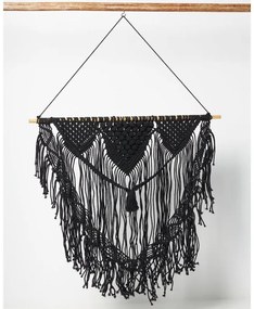 Boho Διακοσμητικό Τοίχου Βαμβακερό Macrame Rohan σε 2 Αποχρώσεις 80x80cm Μαύρο