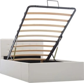 vidaXL Πλαίσιο Κρεβατιού με Αποθηκ. Χώρο Λευκό 100x200 εκ. Συνθ. Δέρμα