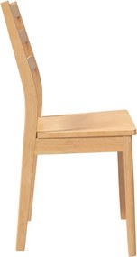 vidaXL Καρέκλες τραπεζαρίας 2 τεμ Φυσικό μασίφ ξύλο καουτσούκ