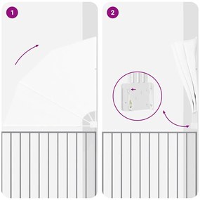 vidaXL Αδιάφανο σκίαστρο μπαλκονιού Λευκό 160 x 160 cm ύφασμα