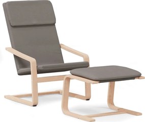 vidaXL Πολυθρόνα Relax Taupe Υφασμάτινη με Υποπόδιο