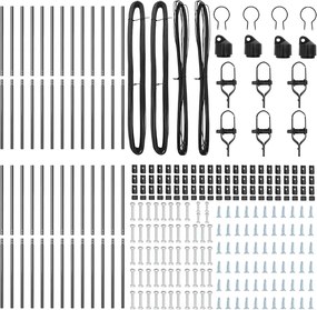 vidaXL Ενσωματωμένος Πόλος Φράχτη 26 pcs Γκρι