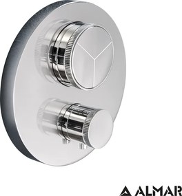 Almar Thermo Core Push E176633 Chrome - Θερμοστατικος Μίκτης εντοιχισμού 3 εξόδων