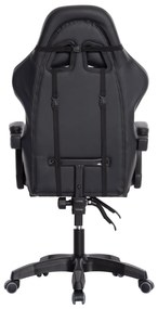 ΠΟΛΥΘΡΟΝΑ GAMING DARREN  ΜΑΥΡΟ-ΓΚΡΙ PVC &amp; NYLON 51x49x125Υεκ.
