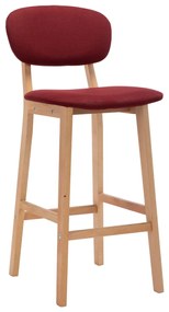 vidaXL Σκαμπό Μπαρ 2 τεμ. Μπορντό Υφασμάτινα