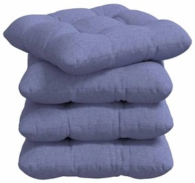 vidaXL Μαξιλάρια καθισμάτων 4 pcs Μπλε τζην 40 x 40 x 12 εκ. ύφασμα