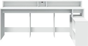 vidaXL Γραφείο με LED Λευκό 200x104x91 εκ. από Επεξεργασμένο Ξύλο