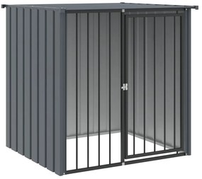 vidaXL Σπιτάκι Σκύλου με Οροφή Μαύρο 110x103x109 εκ. Γαλβαν. Χάλυβας