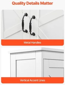 VEVOR Wooden Bathroom Floor Cabinet Storage Organizer Adjustable Shelf White