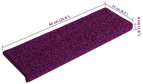 vidaXL Πατάκια Σκαλιών 15 τεμ. Ροζ Ορθογώνια Άκρη 65x21x4 εκ.