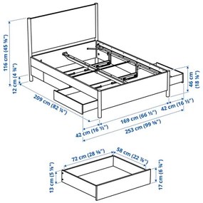 TONSTAD σκελετός κρεβατιού με αποθηκευτικό χώρο, 160x200 cm 194.966.80