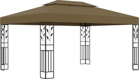 vidaXL Κιόσκι με Διπλή Οροφή Taupe 3 x 4 μ. 180 γρ/μ²