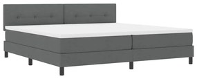vidaXL Κρεβάτι box spring με στρώμα Σκούρο γκρι 200 x 200 cm ύφασμα