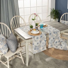 Τραβέρσα Serrano Grey-Blue Teoran 40Χ160 Cotton-Polyester
