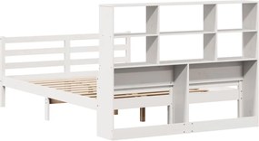 vidaXL Κρεβάτι Βιβλιοθήκη Χωρίς Στρώμα 140x200 εκ Μασίφ Ξύλο Πεύκο