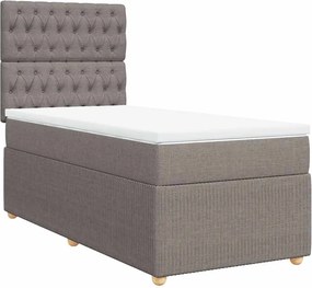 vidaXL Κρεβάτι Boxspring με Στρώμα Taupe 80x200 εκ. Υφασμάτινο