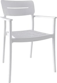 Πολυθρόνα Pilma pakoworld λευκό PP 57x54x82εκ