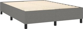 vidaXL Κρεβάτι Boxspring με Στρώμα Σκούρο Γκρι 140x190 εκ. Υφασμάτινο